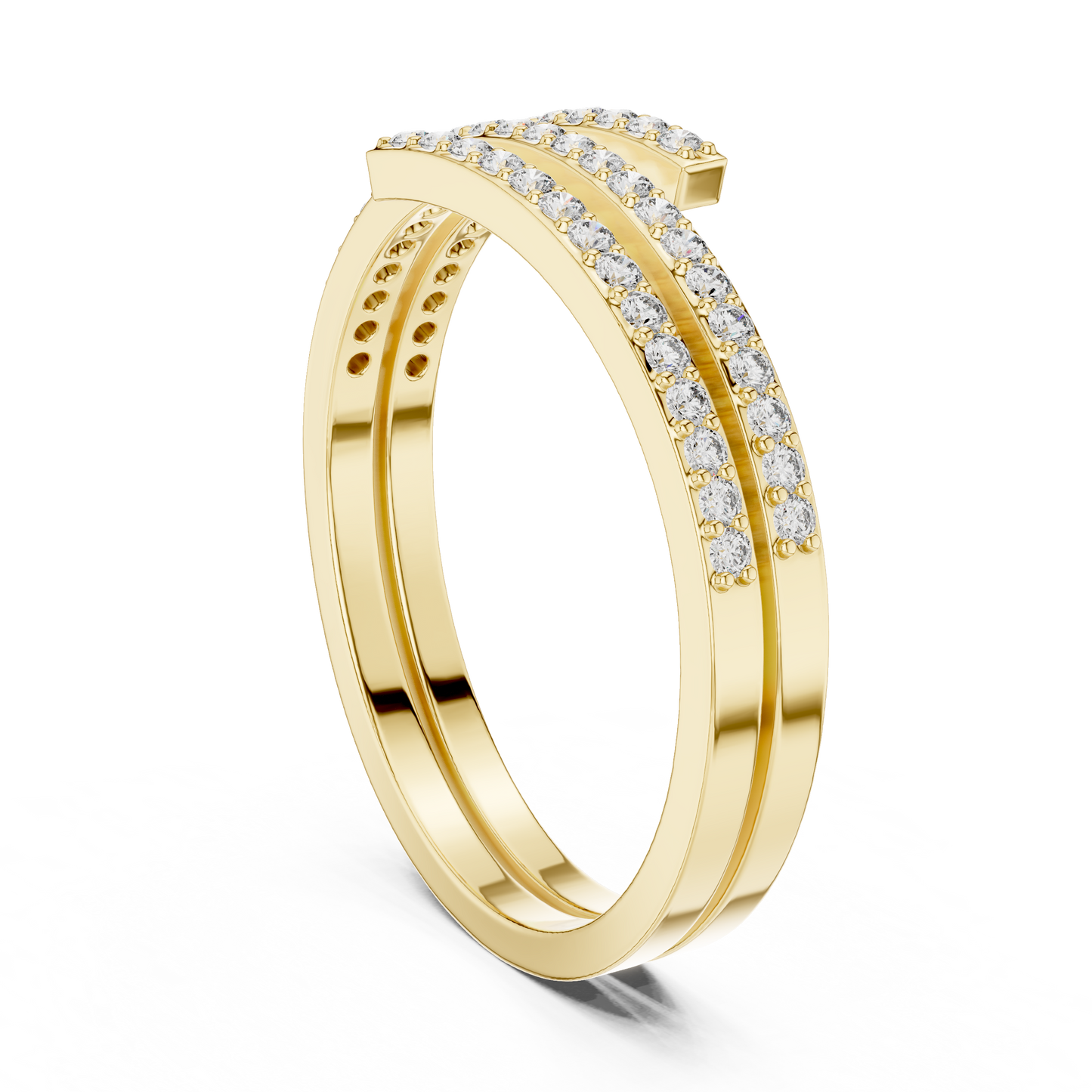 Minimalist Triple Row Wrap Lab Grown Diamond Ring