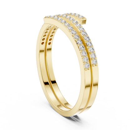 Minimalist Triple Row Wrap Lab Grown Diamond Ring