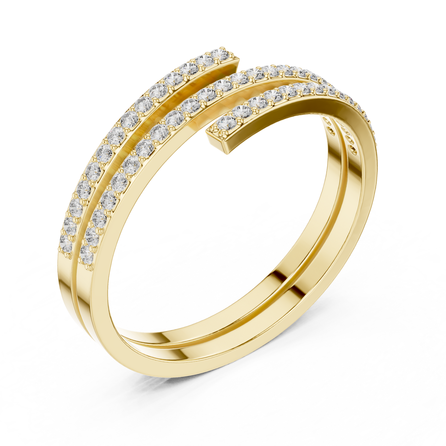 Minimalist Triple Row Wrap Lab Grown Diamond Ring