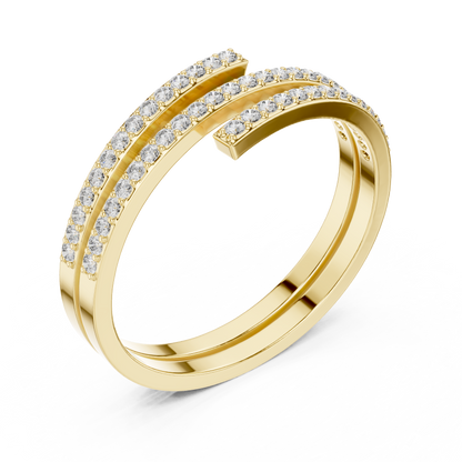 Minimalist Triple Row Wrap Lab Grown Diamond Ring