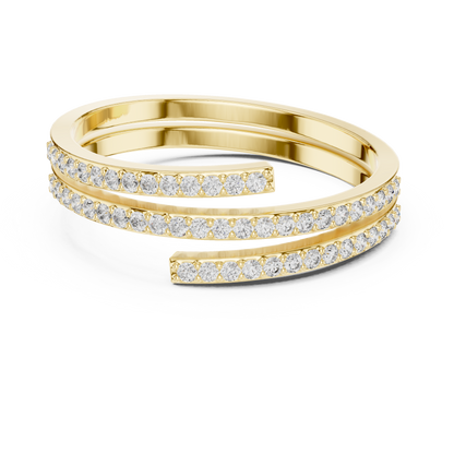Minimalist Triple Row Wrap Lab Grown Diamond Ring