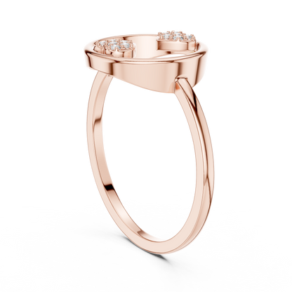 Round Lab Grown Diamond Double Heart Ring