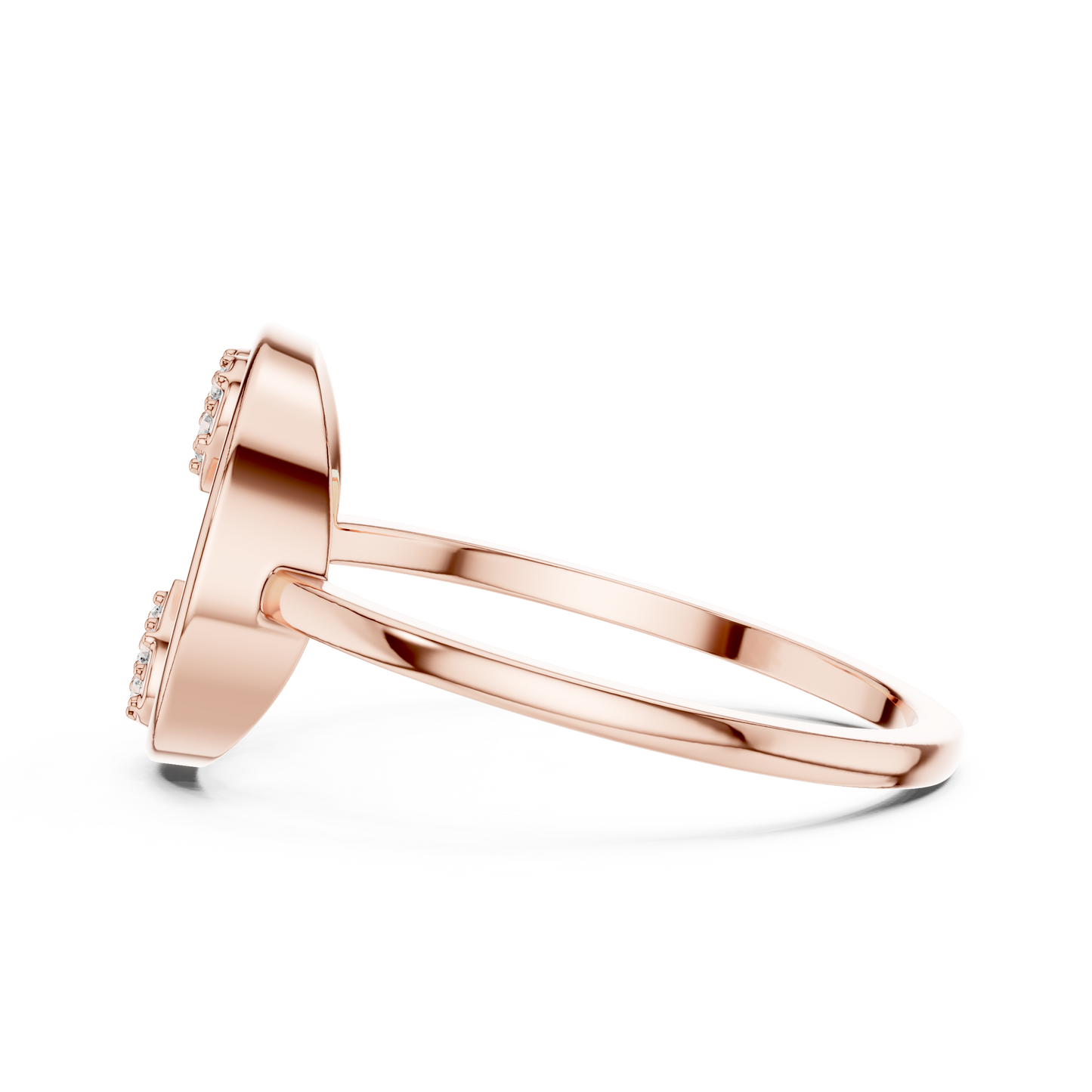 Round Lab Grown Diamond Double Heart Ring