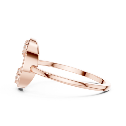 Round Lab Grown Diamond Double Heart Ring