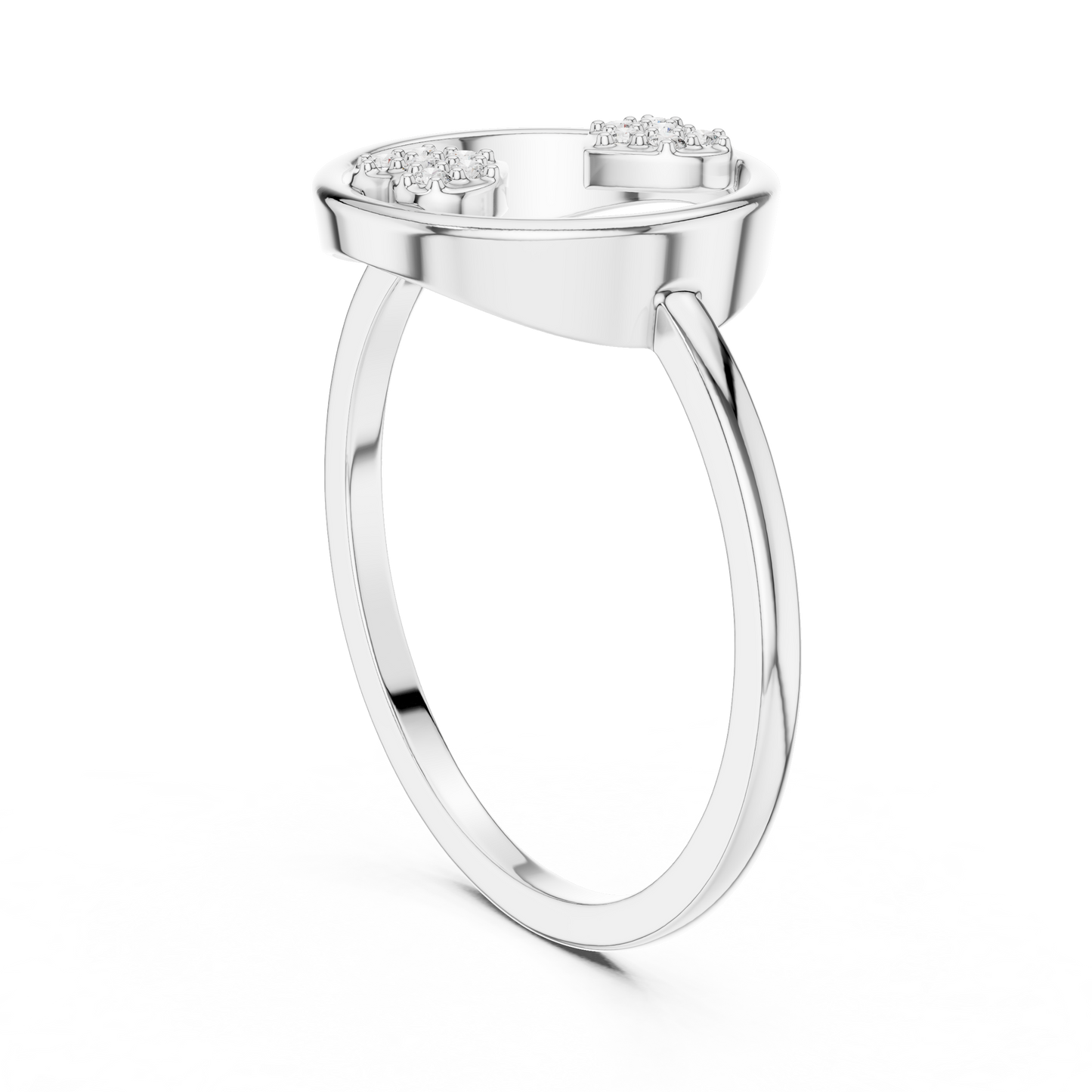 Round Lab Grown Diamond Double Heart Ring
