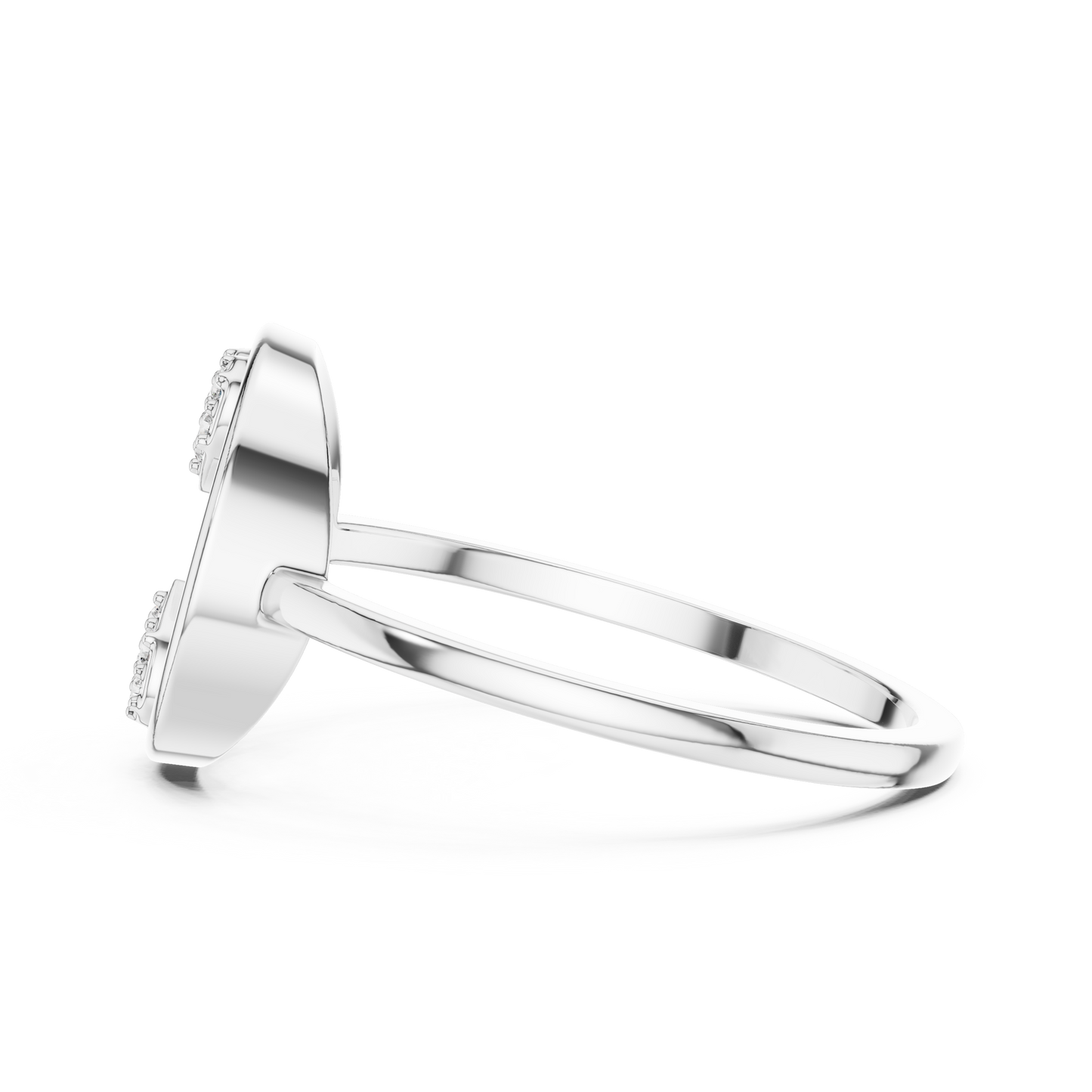 Round Lab Grown Diamond Double Heart Ring