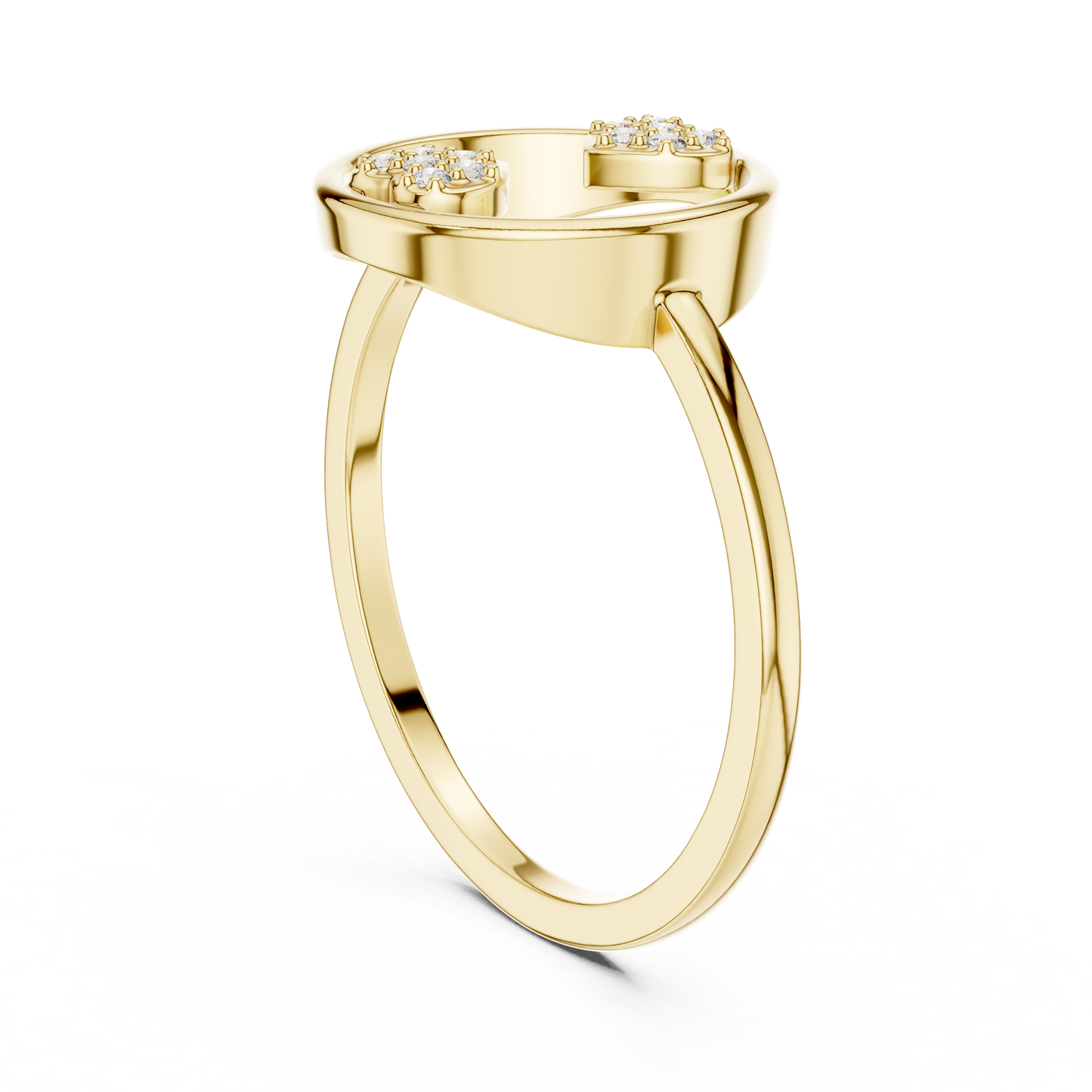 Round Lab Grown Diamond Double Heart Ring