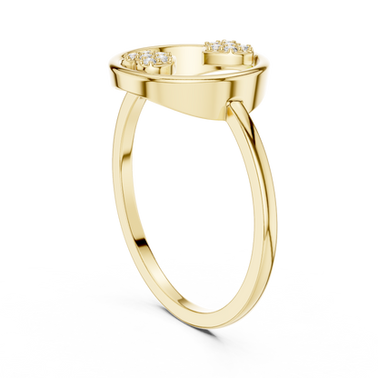 Round Lab Grown Diamond Double Heart Ring