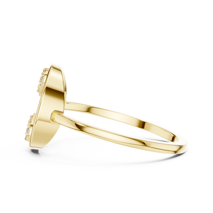 Round Lab Grown Diamond Double Heart Ring