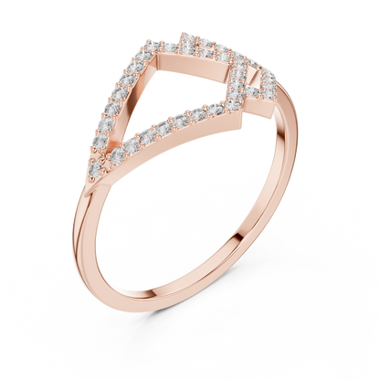 White Gold Lab Grown Diamond Pave Kite Ring