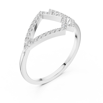 White Gold Lab Grown Diamond Pave Kite Ring