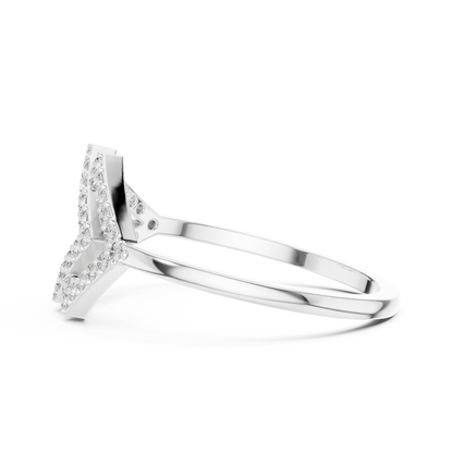 White Gold Lab Grown Diamond Pave Kite Ring