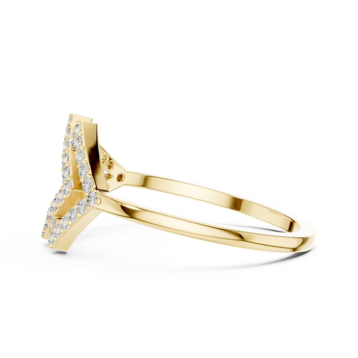 White Gold Lab Grown Diamond Pave Kite Ring