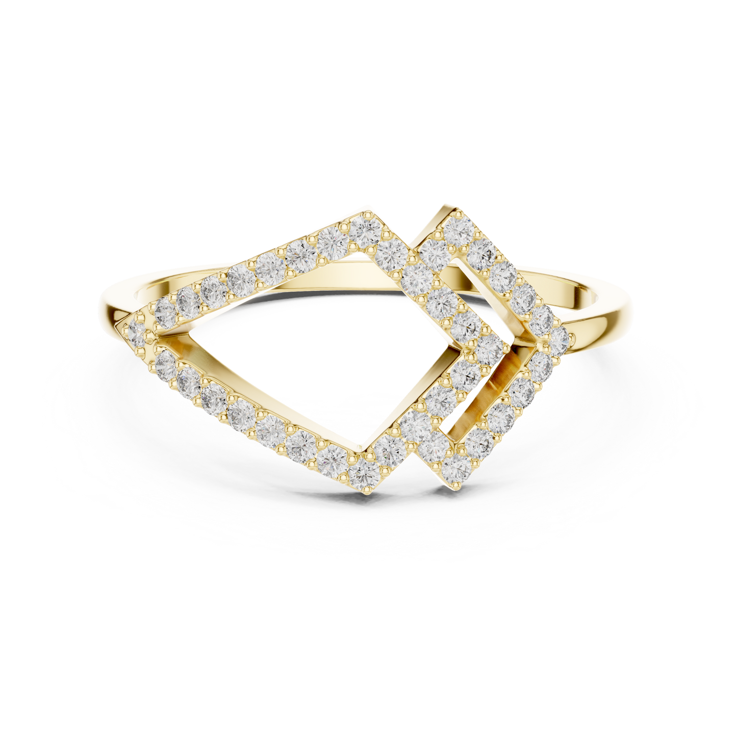 White Gold Lab Grown Diamond Pave Kite Ring