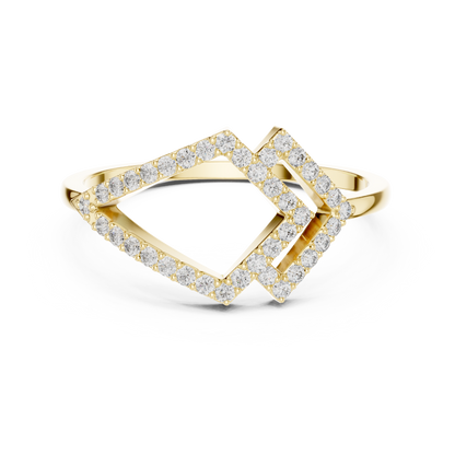 White Gold Lab Grown Diamond Pave Kite Ring