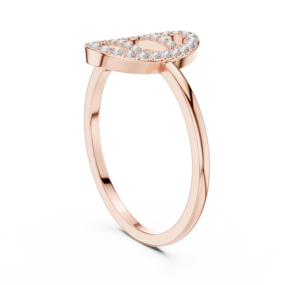 Round Lab Grown Diamond Oval Open Frame Ring