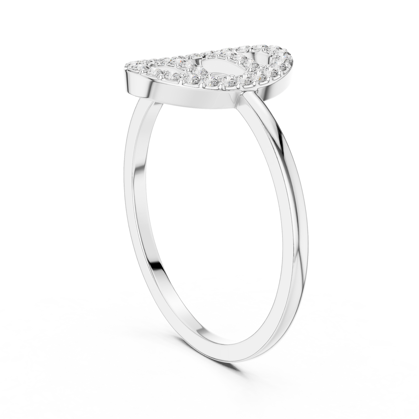Round Lab Grown Diamond Oval Open Frame Ring