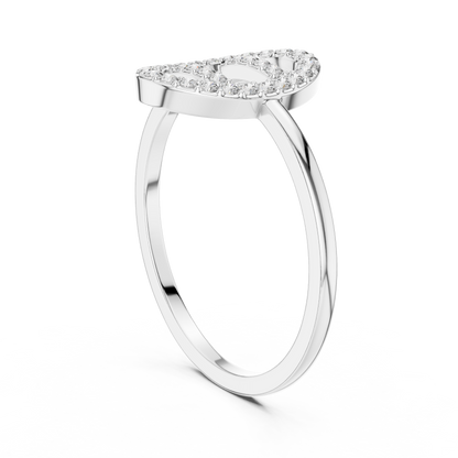 Round Lab Grown Diamond Oval Open Frame Ring