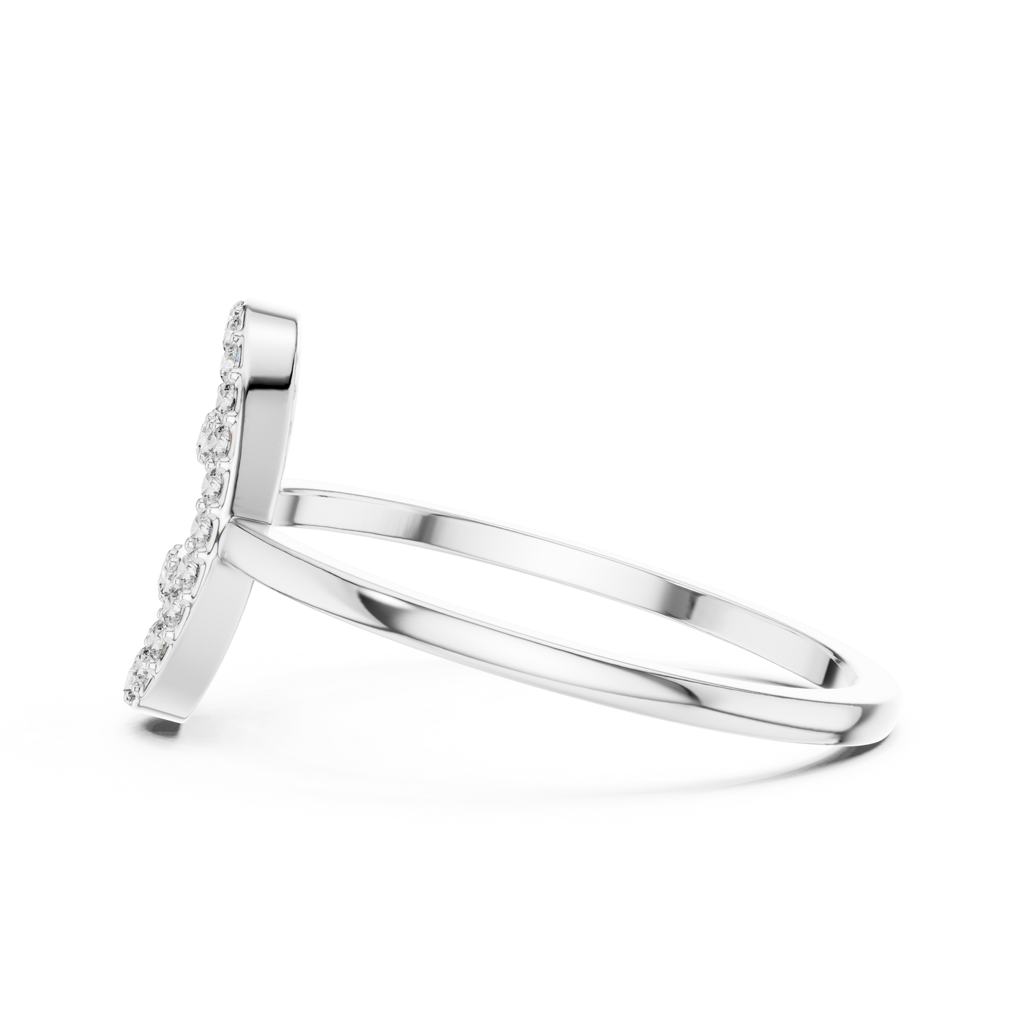 Round Lab Grown Diamond Oval Open Frame Ring