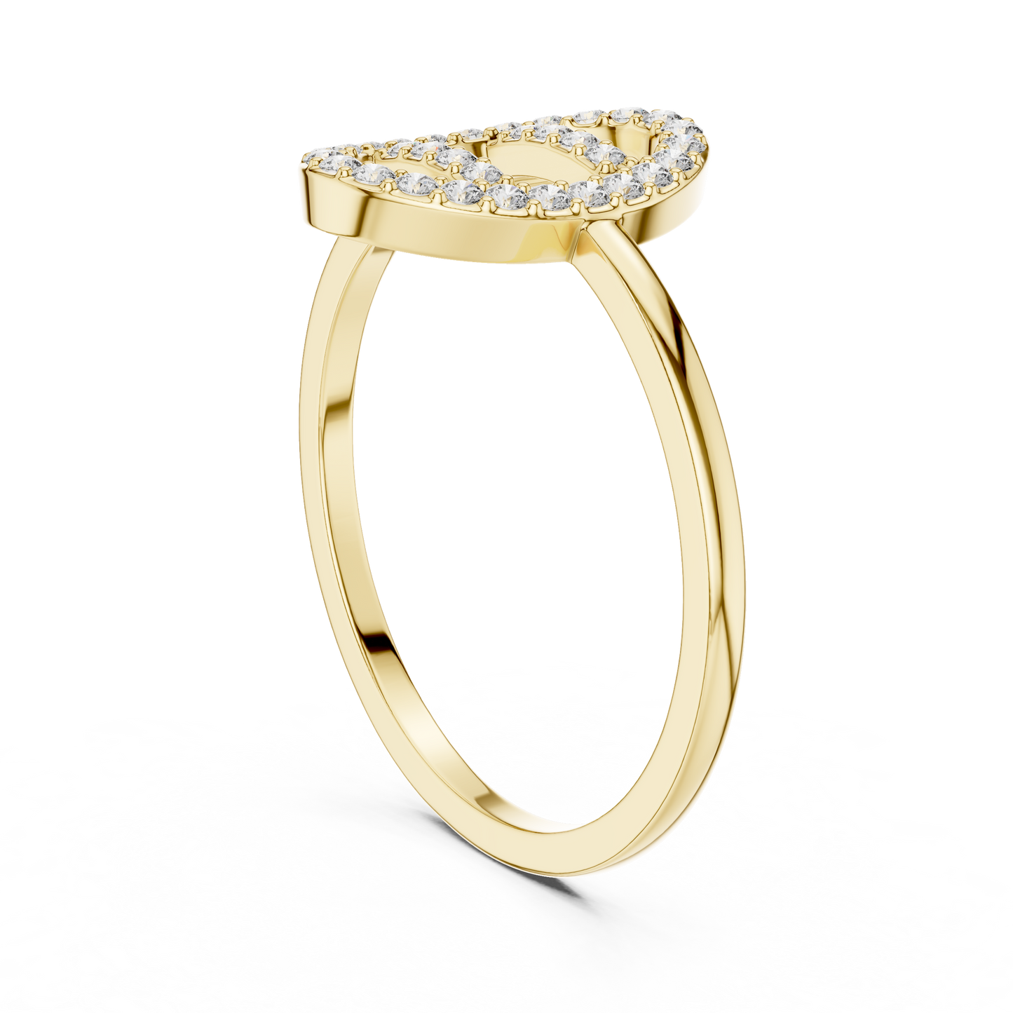 Round Lab Grown Diamond Oval Open Frame Ring