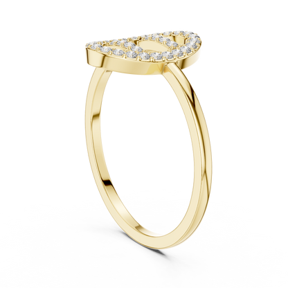 Round Lab Grown Diamond Oval Open Frame Ring