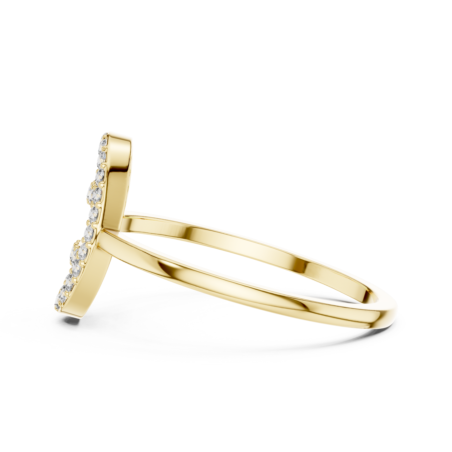 Round Lab Grown Diamond Oval Open Frame Ring