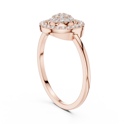Lab Grown Diamond Medallion Ring in Yellow Gold