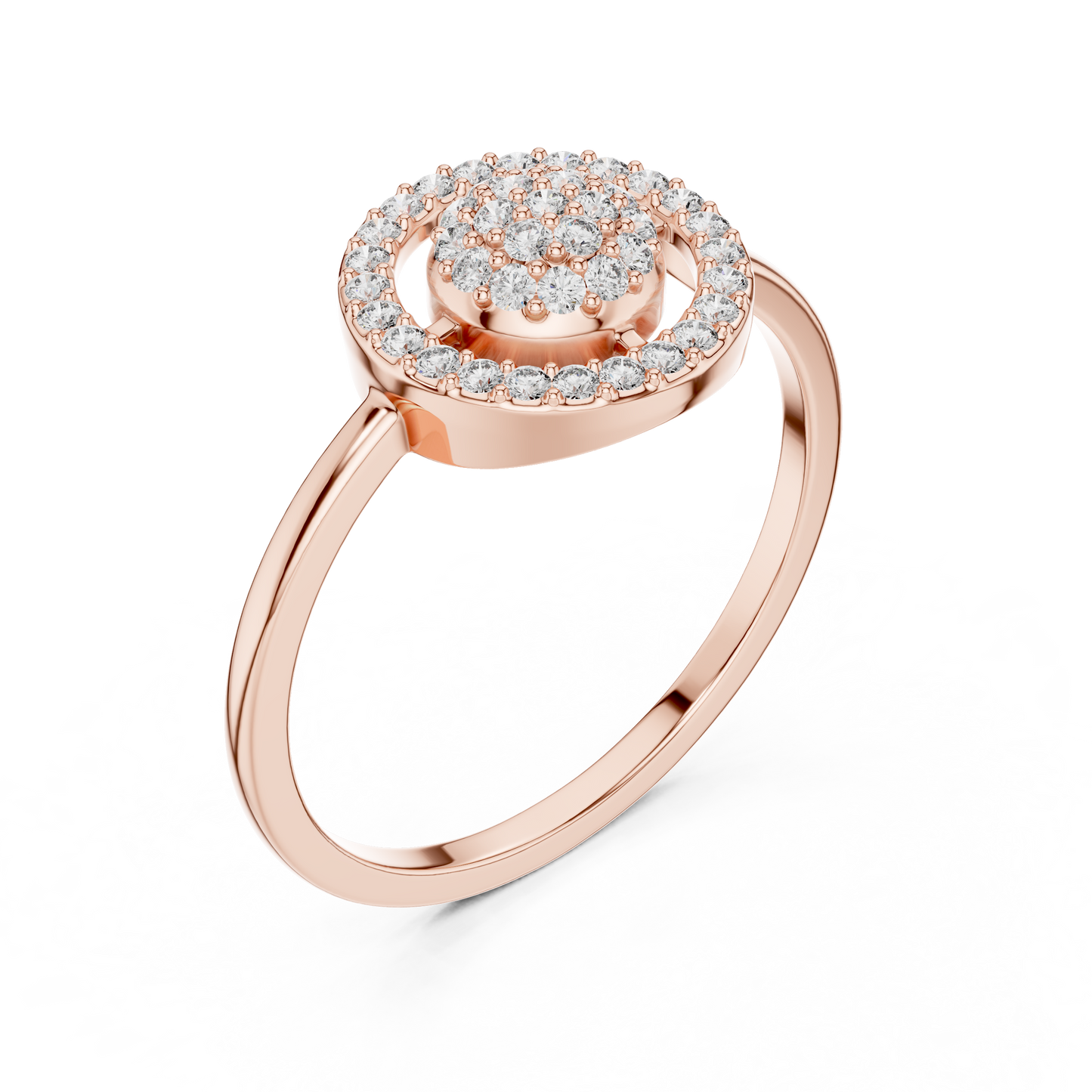 Lab Grown Diamond Medallion Ring in Yellow Gold