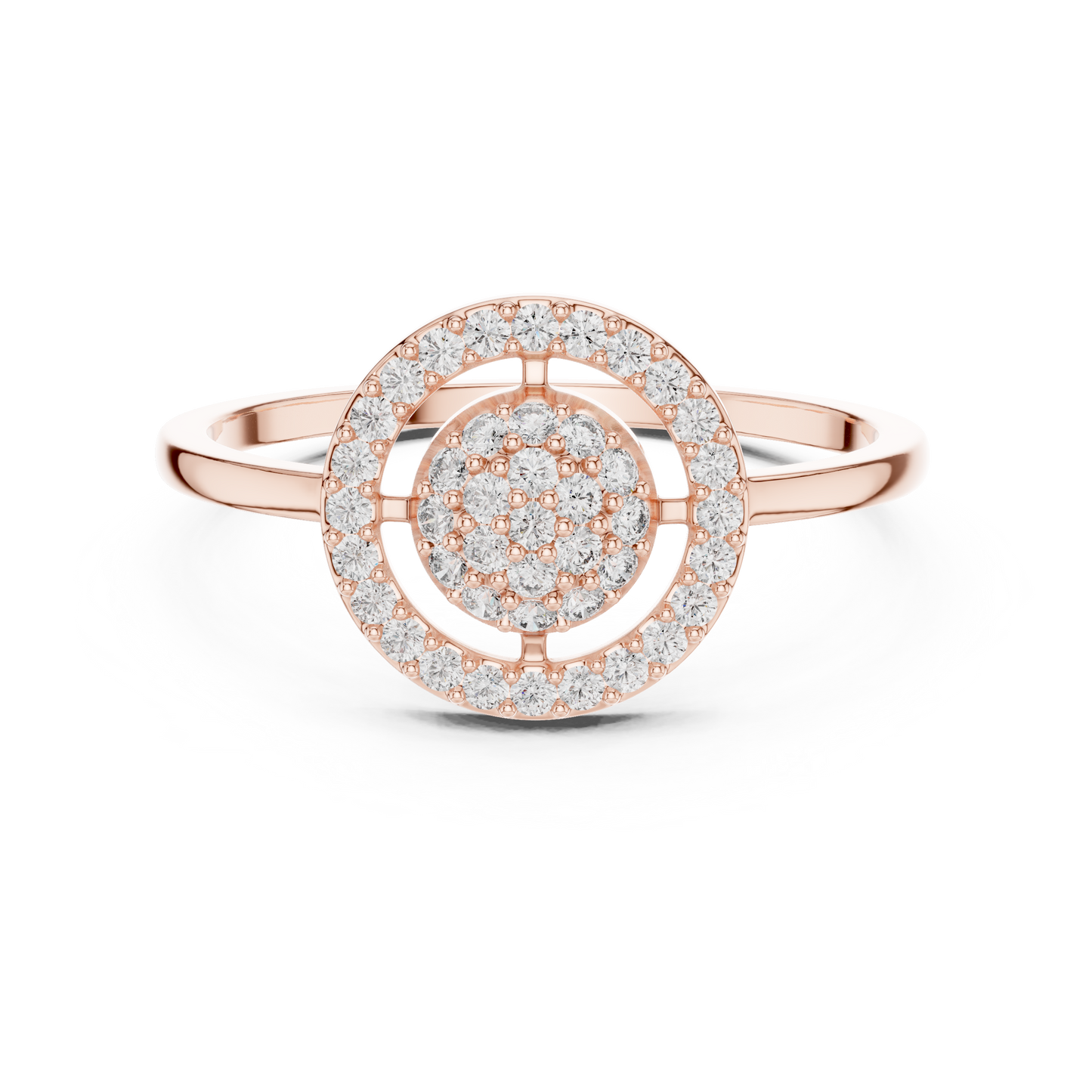 Lab Grown Diamond Medallion Ring in Yellow Gold
