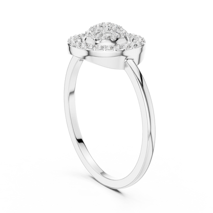 Lab Grown Diamond Medallion Ring in Yellow Gold