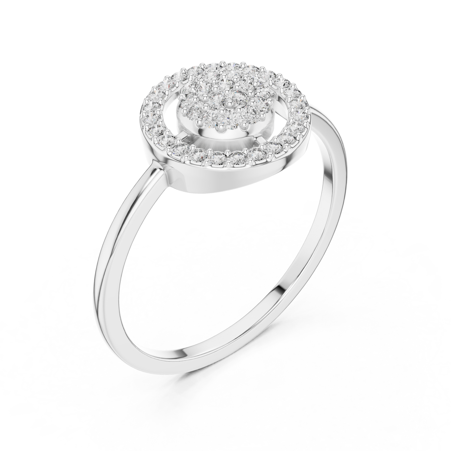 Lab Grown Diamond Medallion Ring in Yellow Gold