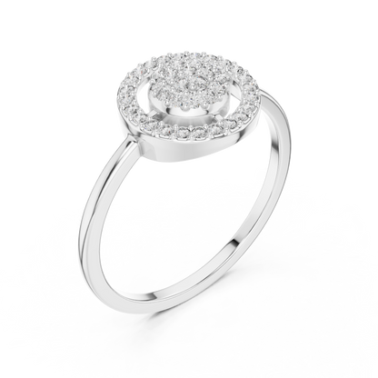 Lab Grown Diamond Medallion Ring in Yellow Gold