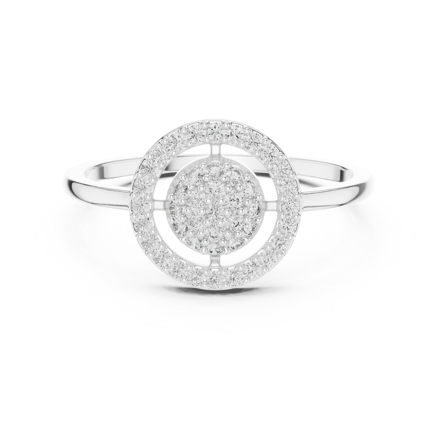Lab Grown Diamond Medallion Ring in Yellow Gold