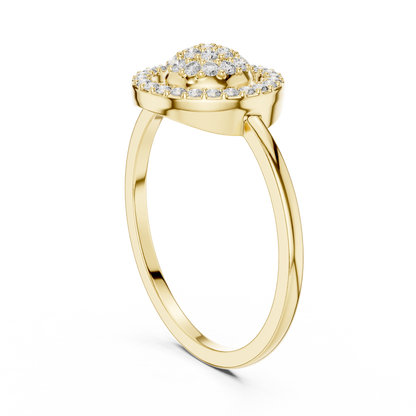 Lab Grown Diamond Medallion Ring in Yellow Gold