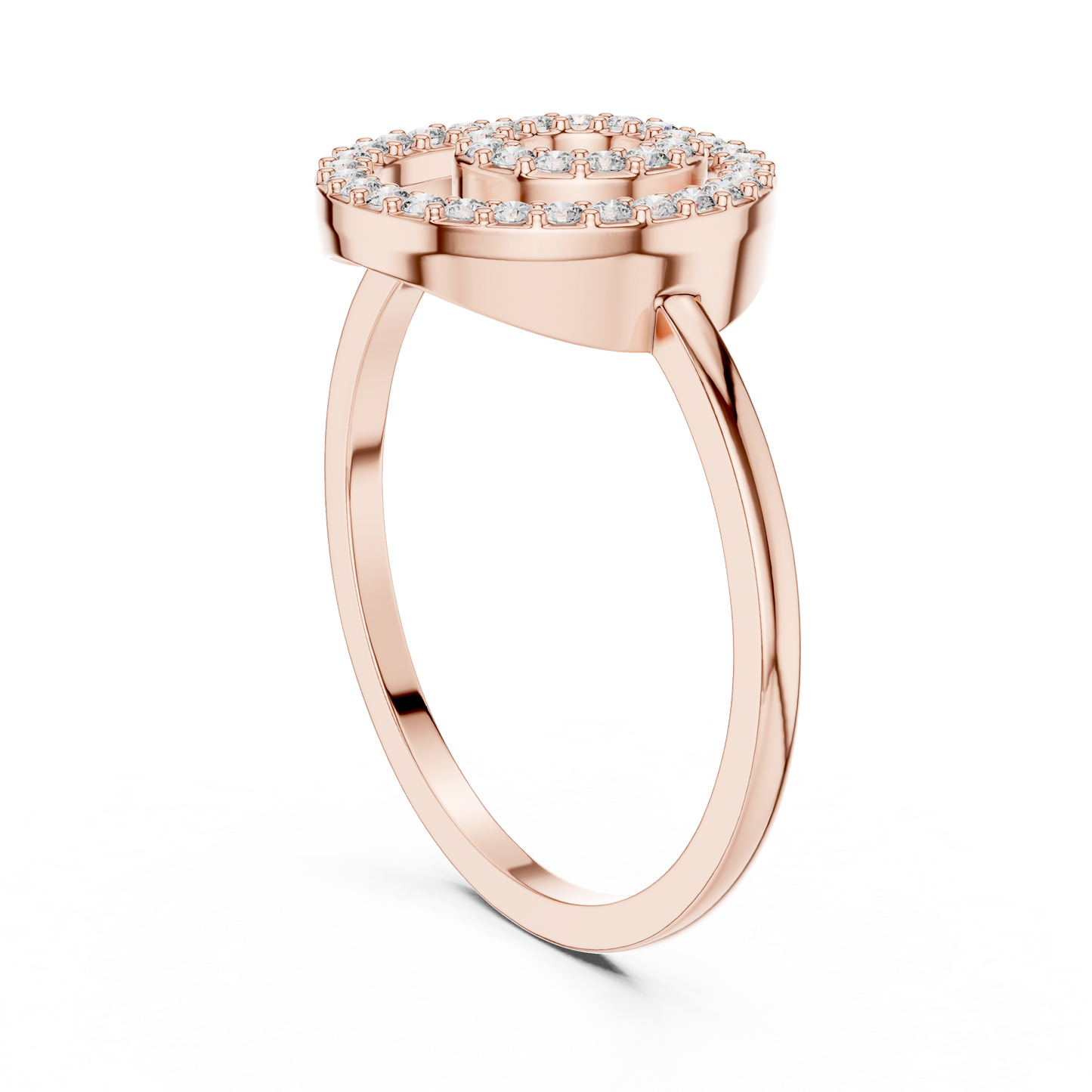 Round Lab Grown Diamond Double Circle Ring