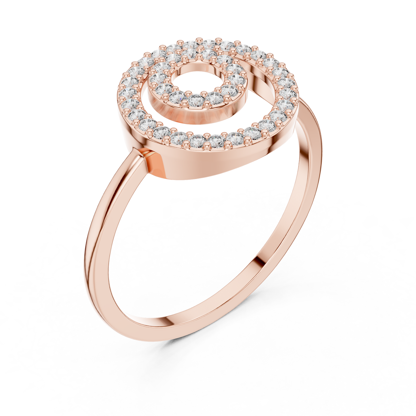Round Lab Grown Diamond Double Circle Ring