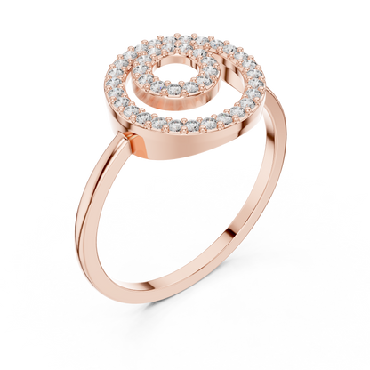 Round Lab Grown Diamond Double Circle Ring