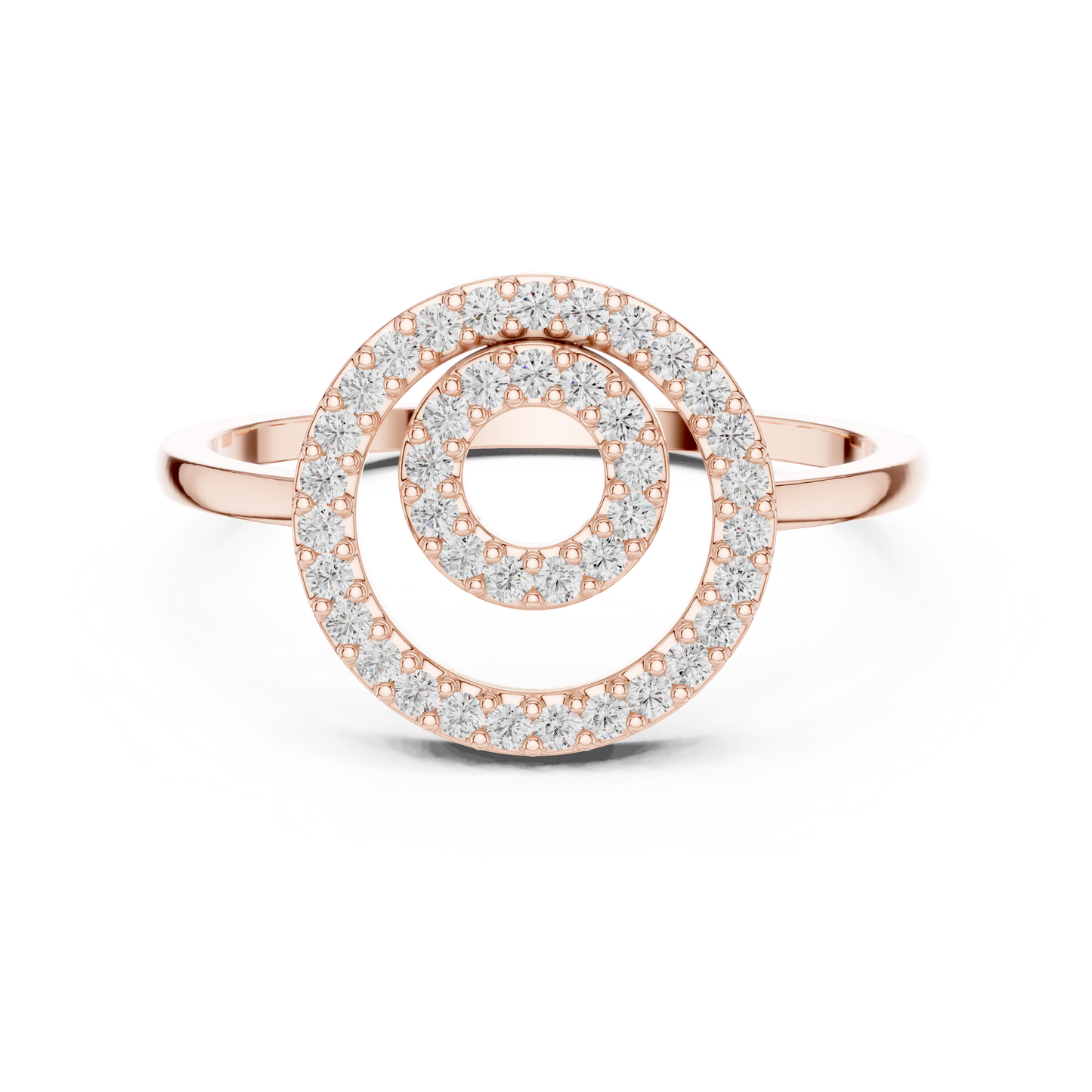Round Lab Grown Diamond Double Circle Ring