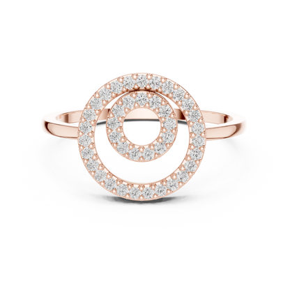 Round Lab Grown Diamond Double Circle Ring