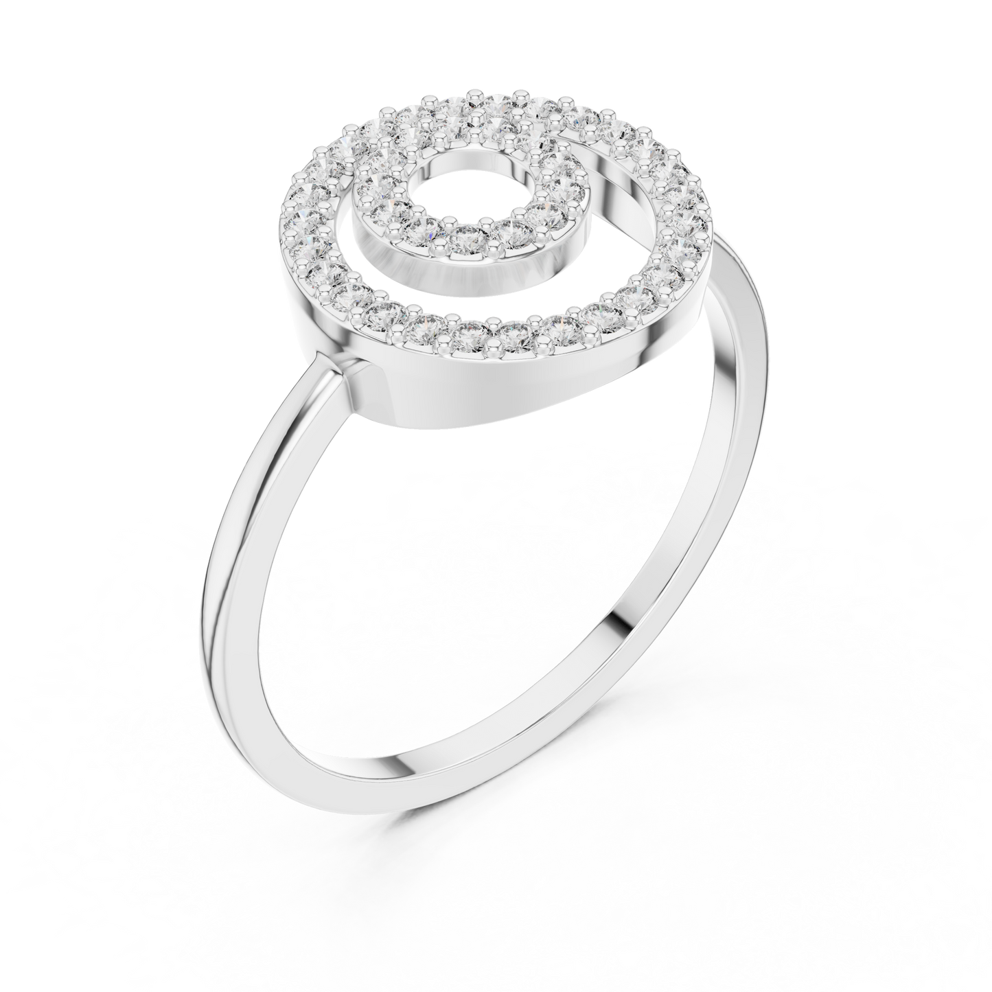 Round Lab Grown Diamond Double Circle Ring