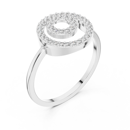 Round Lab Grown Diamond Double Circle Ring
