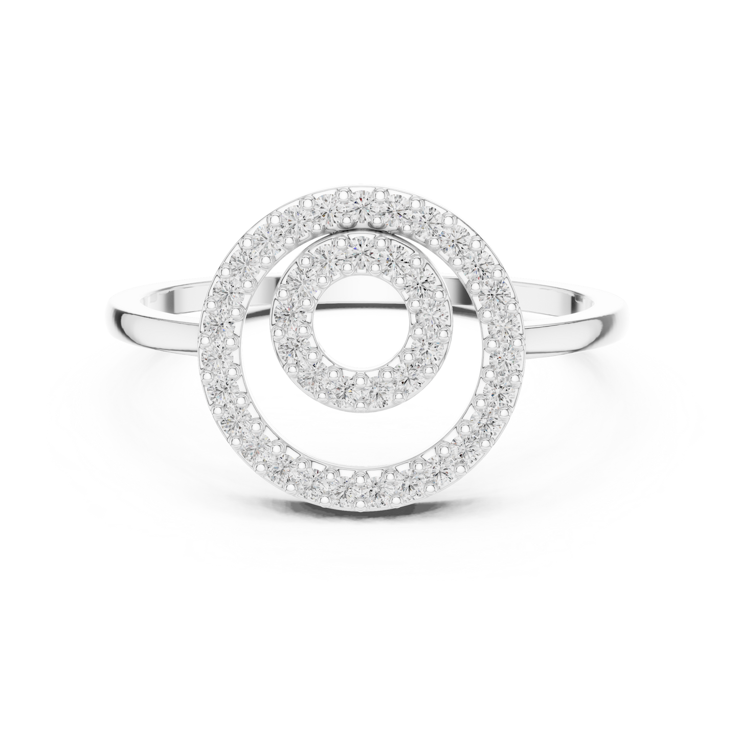 Round Lab Grown Diamond Double Circle Ring