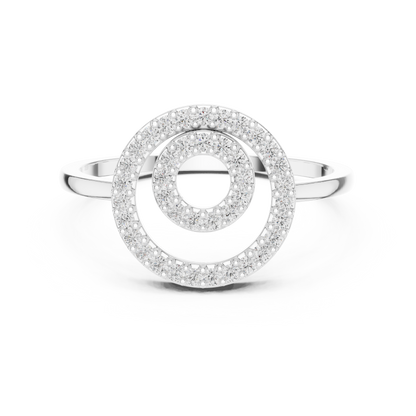 Round Lab Grown Diamond Double Circle Ring