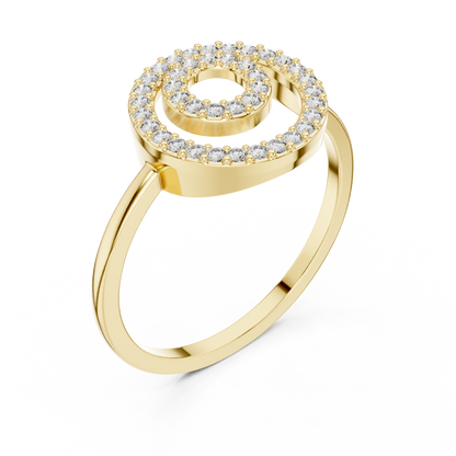 Round Lab Grown Diamond Double Circle Ring