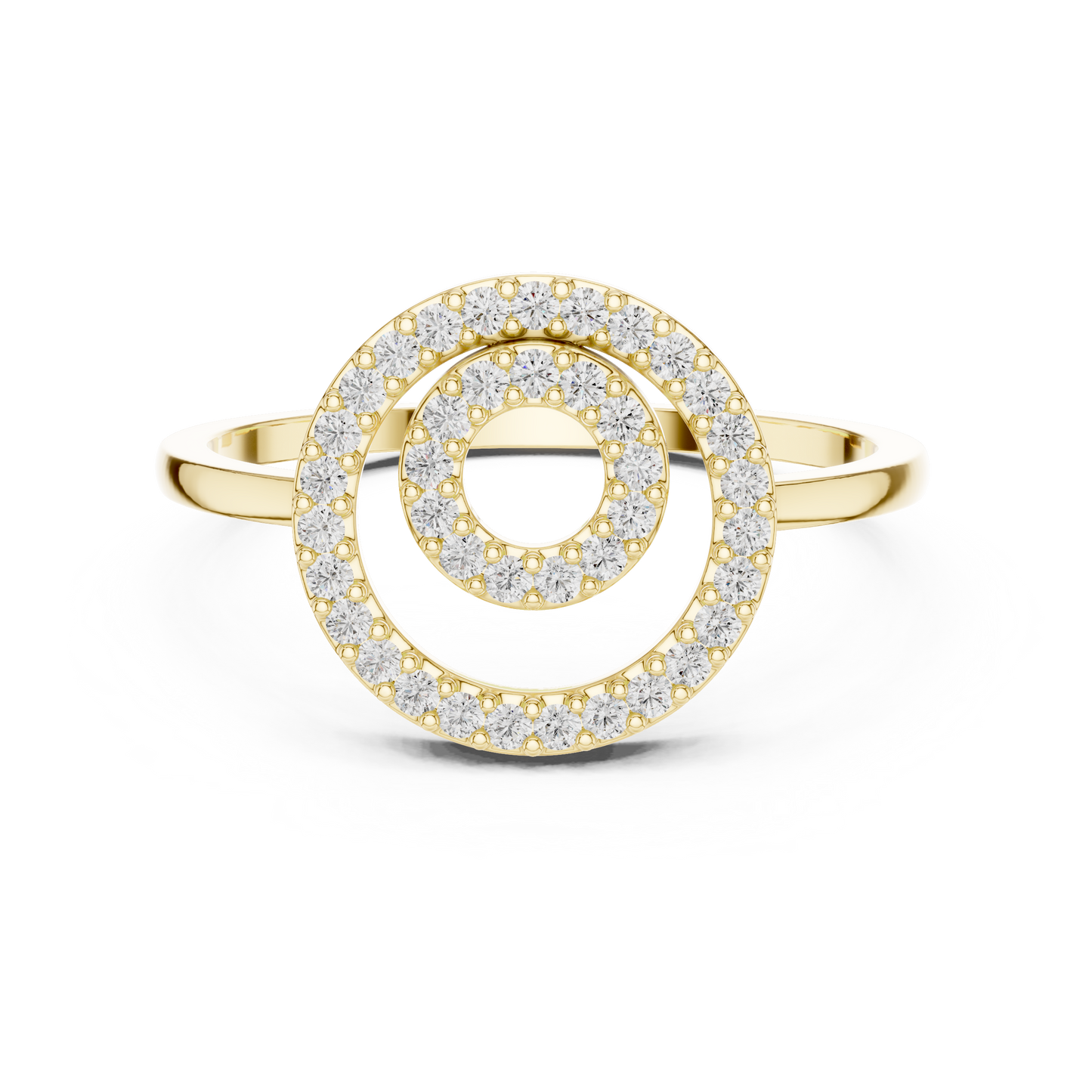 Round Lab Grown Diamond Double Circle Ring