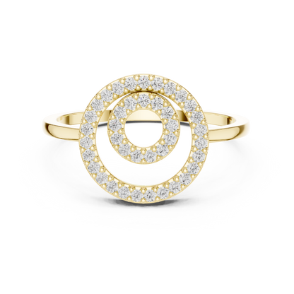 Round Lab Grown Diamond Double Circle Ring
