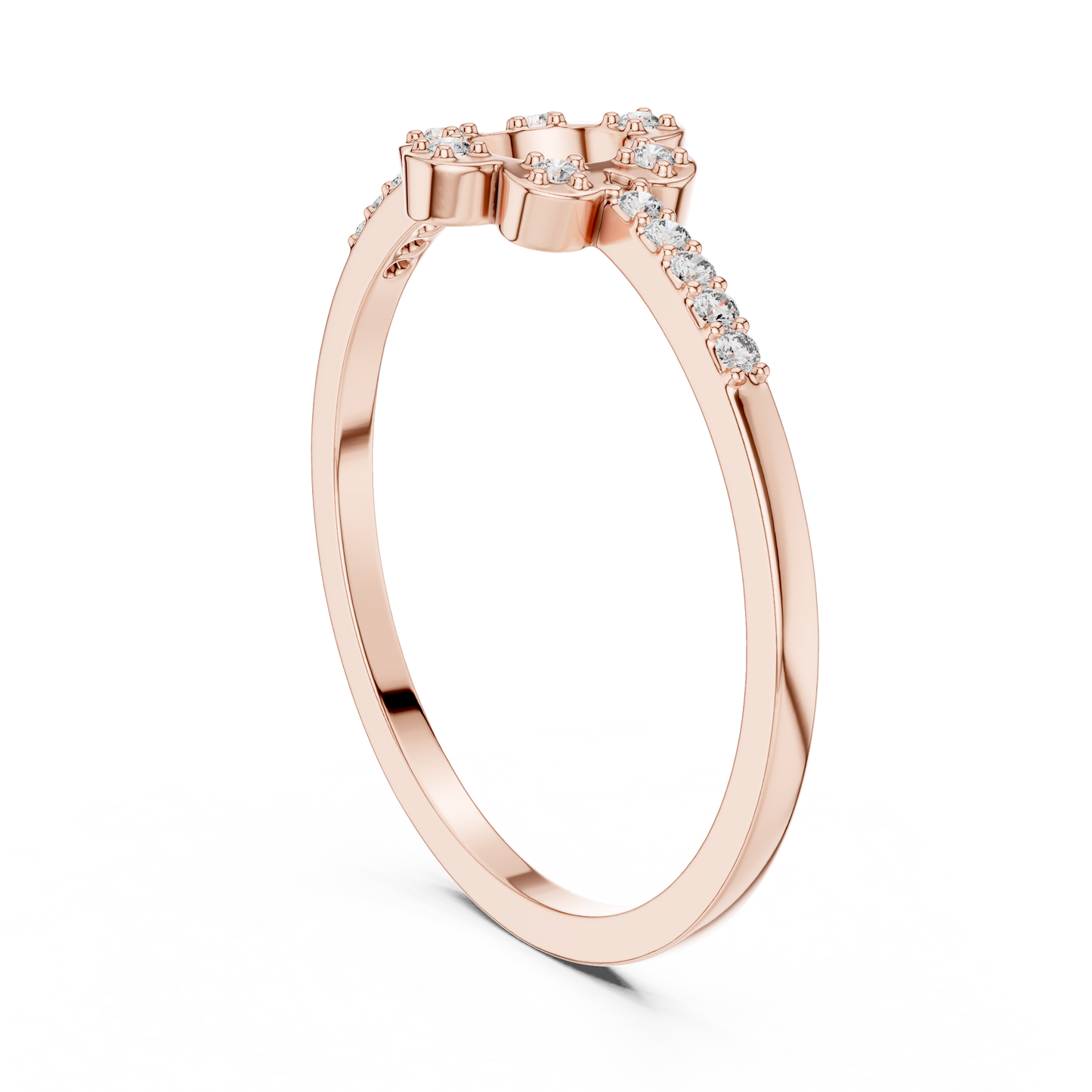 Lab Grown Diamond Open Flower Ring