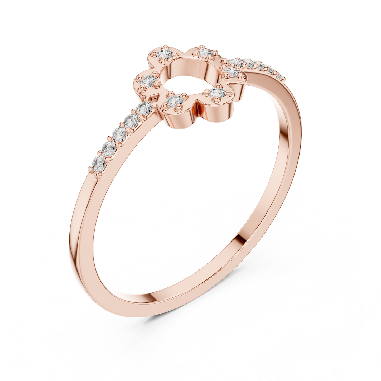 Lab Grown Diamond Open Flower Ring