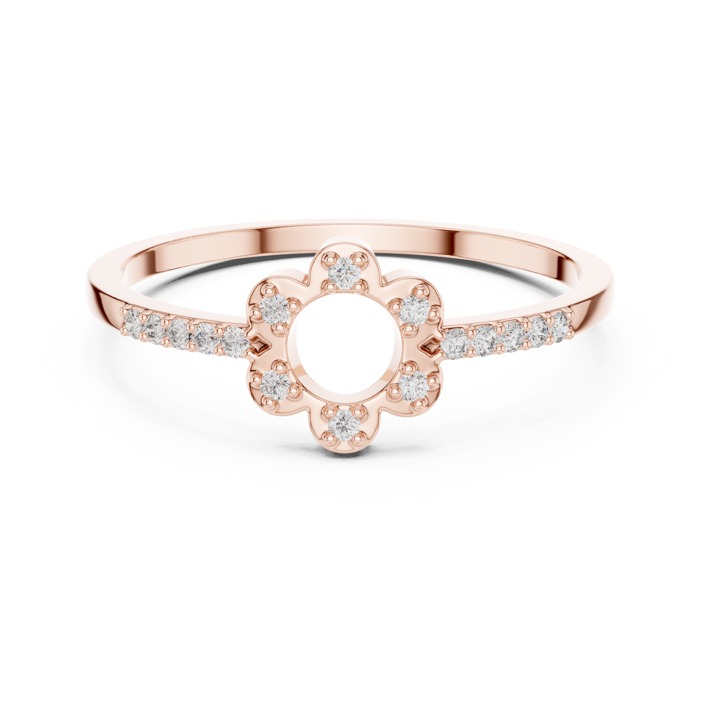 Lab Grown Diamond Open Flower Ring