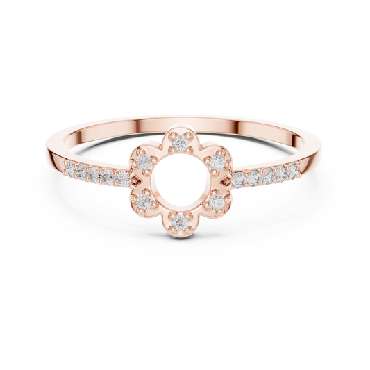 Lab Grown Diamond Open Flower Ring